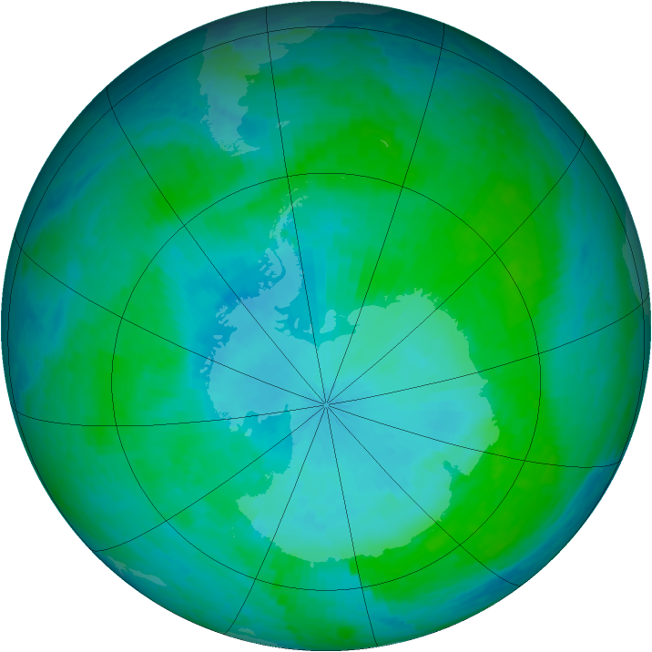Antarctic ozone map for 26 January 2002